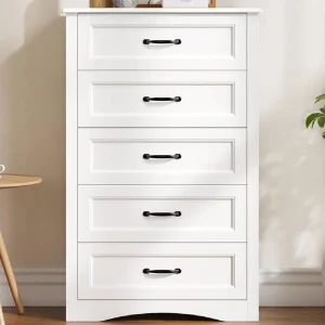 White Wood Chest of Drawers for Bedroom